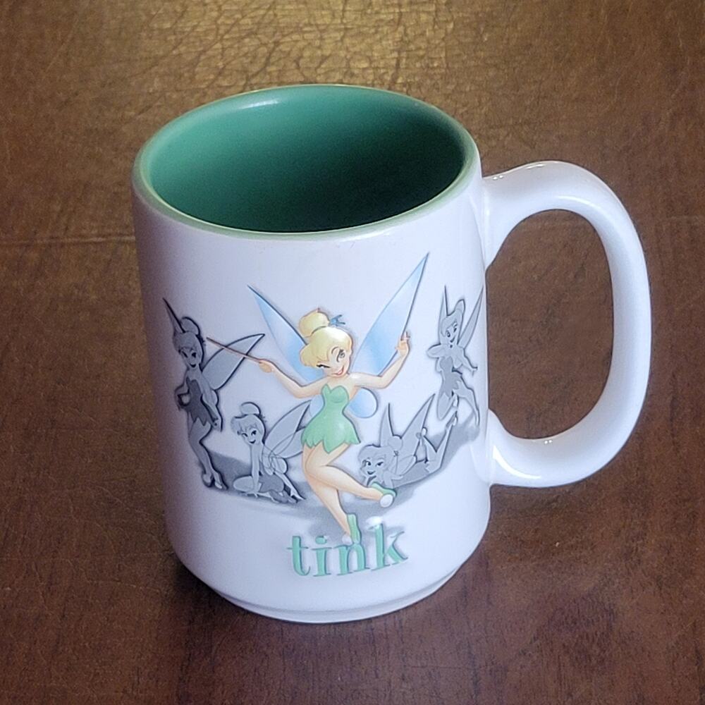 Disney Parks 3D Tink Mug Tinker Bell Coffee Cup Green 16oz Walt Disney World